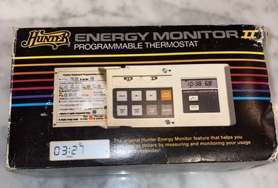 Vintage Hunter Energy Monitor II Programmable Thermostat Model 42203