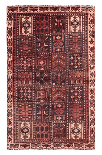 Vintage Traditional Hand-Knotted Area Rug 4'7" x 7'7" Oriental Wool Carpet