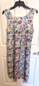 Vtg Carole Sleeveless Floral Purple Lace Sleep Dress Lingerie Gown NWOT-Small