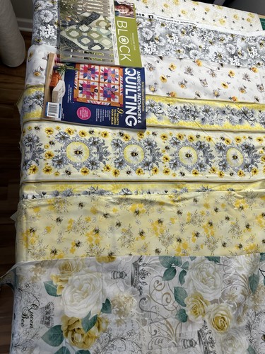 Cotton Fabric Lot Complimentary Colors 2 Books And 11 Yards Of Fabric Pictured