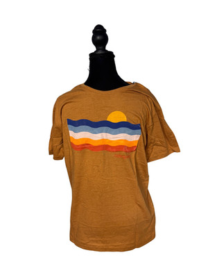 Cotopaxi Disco Wave Organic T-Shirt Men's M Saddle Retro Graphic NWT