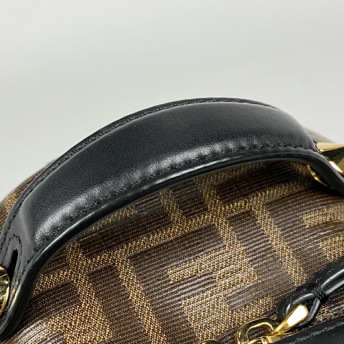 FENDI Mini Backpack Logo Pattern Coated Canvas Br… - image 6