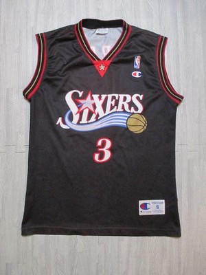 Champion 76ers Trikot Herren Small Schwarz Allen Iverson #3 NBA 2001 Made in Italy