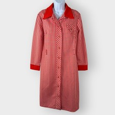 Vtg 70s Its Better Double Knit Shirt Dress | 18 | Orange Checked | Retro Mod