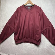 PGA Tour Mens Large Windbreaker Wind Water Resistant Zip Off Sleeve Pullover 