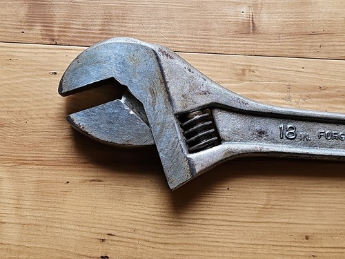 Vintage Crescent Tool Co. 18" verstellbarer Schraubenschlüssel geschmiedet in Jamestown NY USA - Bild 6 von 9
