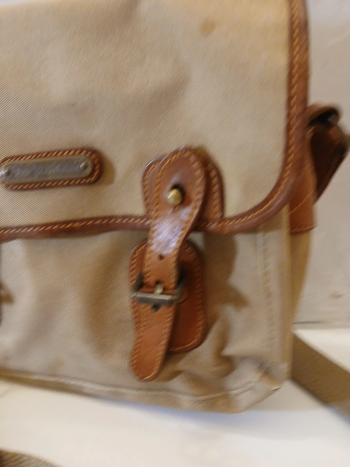 Vintage Polo Ralph Lauren Canvas & Leather Distress Messenger Bag. - Image 4 of 4