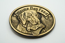 Vintage 1984 Wayne Dog Food Belt Buckle OS1