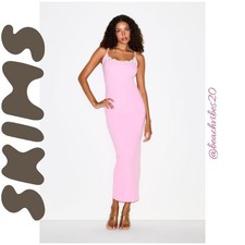 SKIMS Fits Everybody Lace Long Slip Dress Small Bubblegum NWT O-339