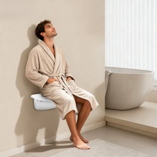 Folding Shower Seat Bench Wall Mounted Seat Foldable Shower Seat ABS White 200kg