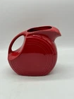 Vtng. Fiesta Scarlet Red Disk Pitcher Homer Laughlin USA 7” 64 Oz
