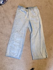 Gap Light Wash Drawstring Size Large Women s Wide Leg Denim Pants