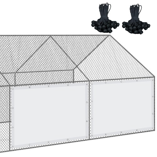 VitalCozy 2 Pcs Chicken Coop Cover Waterproof 6.3 x 3.9 ft Chicken Run Cover ...
