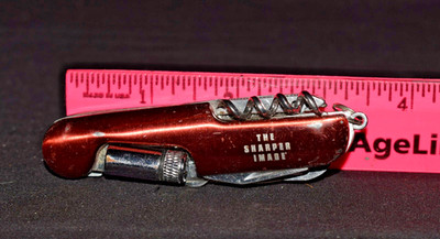 Sharper Image Utility Knife Red Multi Tool Pocket Knife Saw Flashlight Scissors