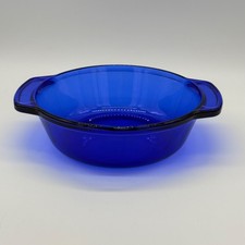 Anchor Hocking Cobalt Blue Glass Casserole Dish 1.5 Qt Essentials Vtg. Bakeware