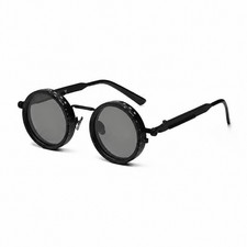 Round Polarized Sunglasses Adjustable Tint UV400 Retro Steampunk Shades