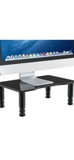 Glass Computer Monitor Stand Riser with Height Adjustable Multi Media Desktop...