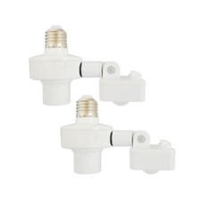 2 Pack Motion Sensor Light SocketsMotion Activated Socket Adapter E26/E27 Adju