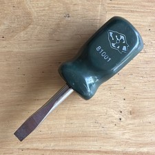 Sk Tools 14 Short Stubby Flat Slotted Screwdriver Green Hard Handle S-k 81001