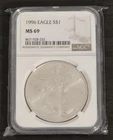 1996 AMERICAN SILVER EAGLE NGC MS69