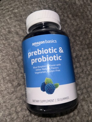 Amazon Basics Prebiotic & Probiotic Gummies, 2 Billion CFU, Blue Raspberry,... 