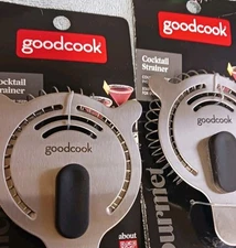 Cocktail Shaker Strainers. Stainless Steel. Goodcook Gourmet. New Set Of 2. 