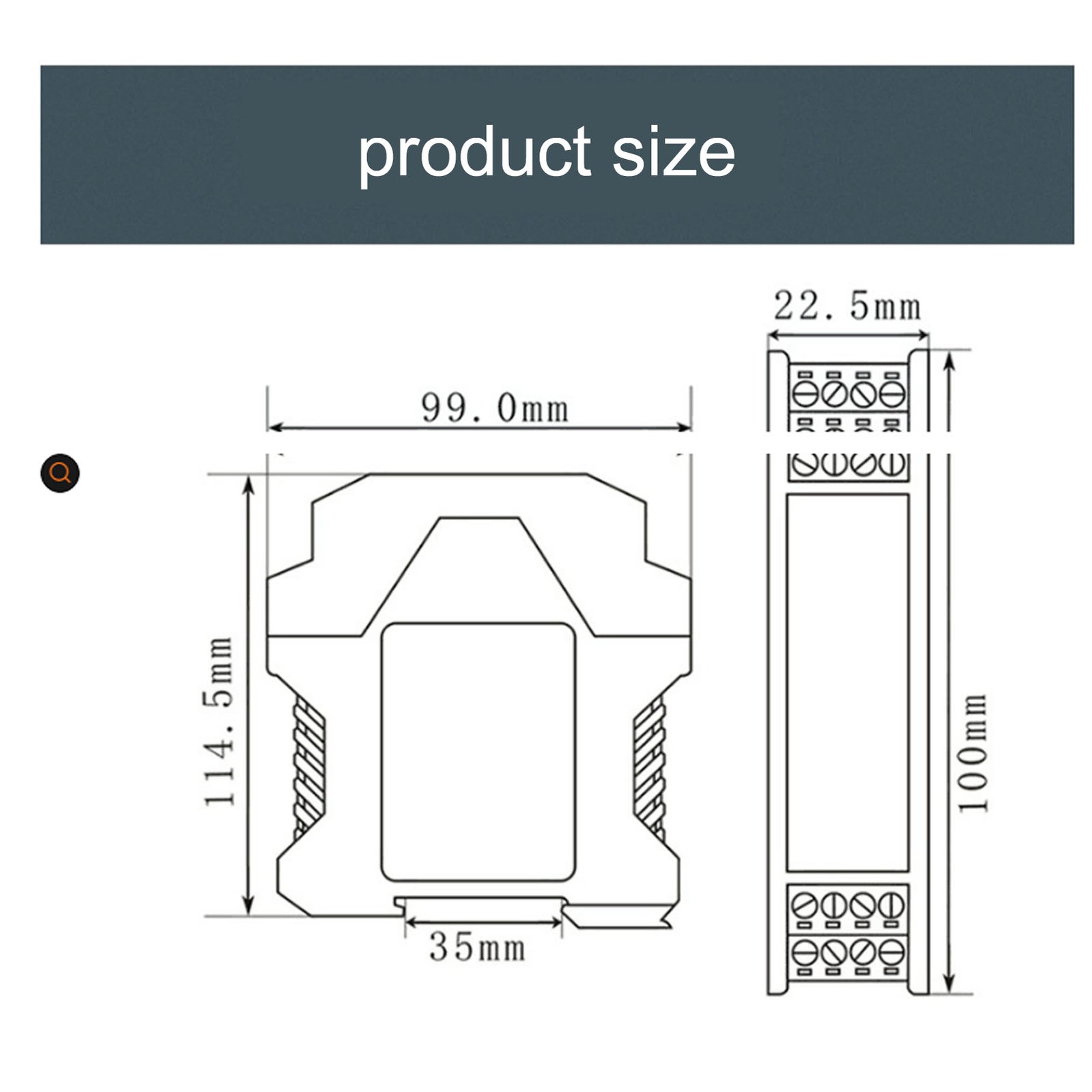 DC24V Signal Isolator 1 Input 1 Output Current Transmitter 4‑20mA Analog PLC