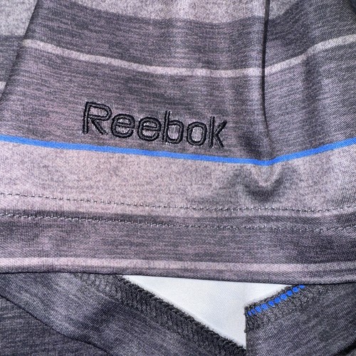 Reebok Golf Poloshirt Big Herren 4XL schwarz/blau/grau gestreift kurzarm - Bild 5 von 8