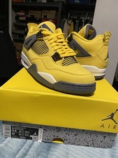 Air Jordan 4 Retro 'Lightning' Tour Yellow/Dark Blue Grey CT8527-700 Men Sz 11.5
