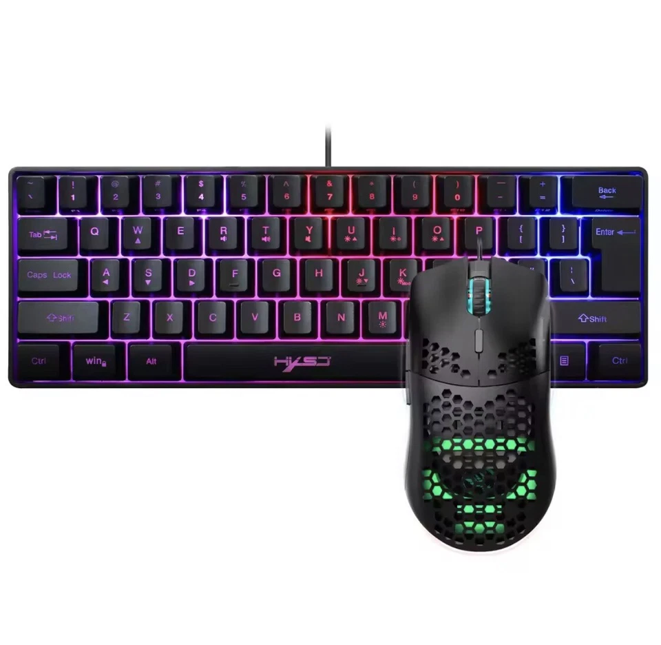 RGB HXSJ 60% Mechanical Membrane Keyboard And Mouse For PC/PS4/PS5/Xbox - Image 2 of 2