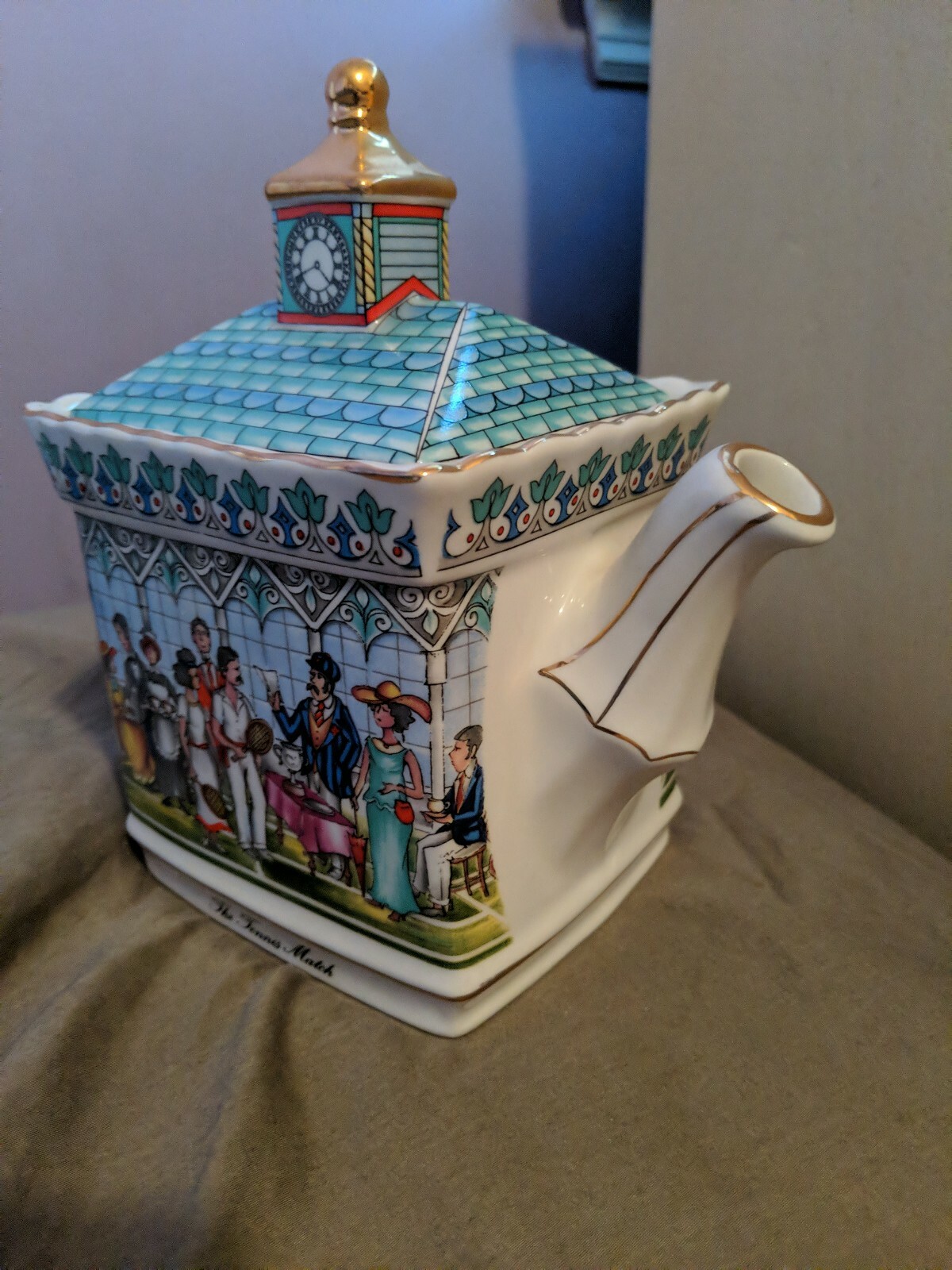 SADLER TEAPOT THE TENNIS MATCH made in England 7in X 8 in X4Rare4504 New Condit. eBay