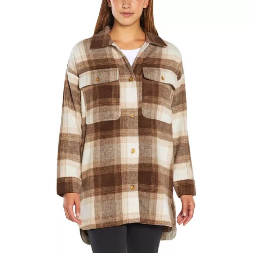NWT! Banana Republic Women’s Plaid Flannel Shirt Jacket, Black/Green/Brown - 第 19/19 張圖片