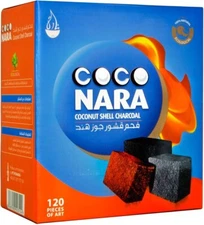 Coco Nara Flat Coconut Shell Charcoal Hookah Incense Carbon 120 pcs
