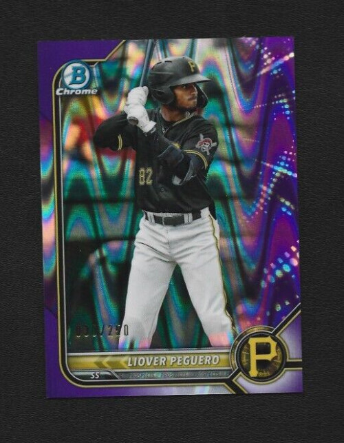 2022 Bowman Liover Peguero BCP-34 Chrome Purple RayWave Refractor 30/250