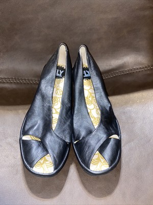 Chaussures Fly London Noires à Bout Ouvert Et Fermeture éclair - Taille 41, Occasion