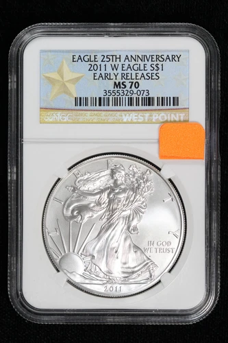 2011-W Silver Eagle NGC MS70 Early Releases 25th Anni WP Paper 4NYC