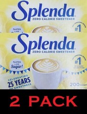 2x SPLENDA Zero Calorie Sweetener 200 Count Packets 7 oz Box - 2 PACK