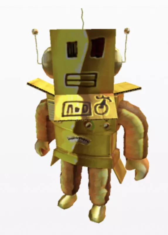 Roblox Golden Mr. Robot Virtual Item *CODE ONLY* 15th Anniversary Big Head  Gold