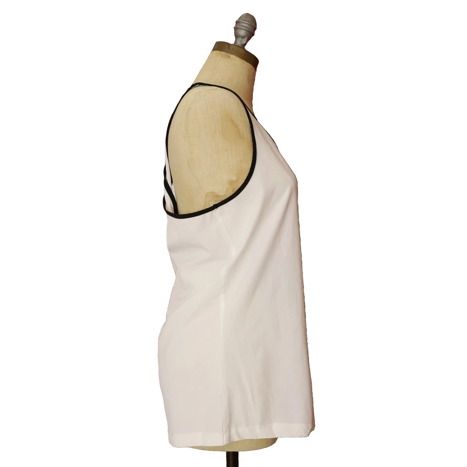 FABLETICS Tyra Linne Twisted Back Tank Top M White Black Active EUC B42 - Image 2 of 4