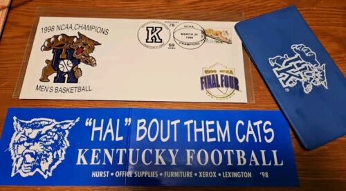 KENTUCKY WILDCATS Checkbook '98 Basketball Champs Envelope Football Bumper Stick