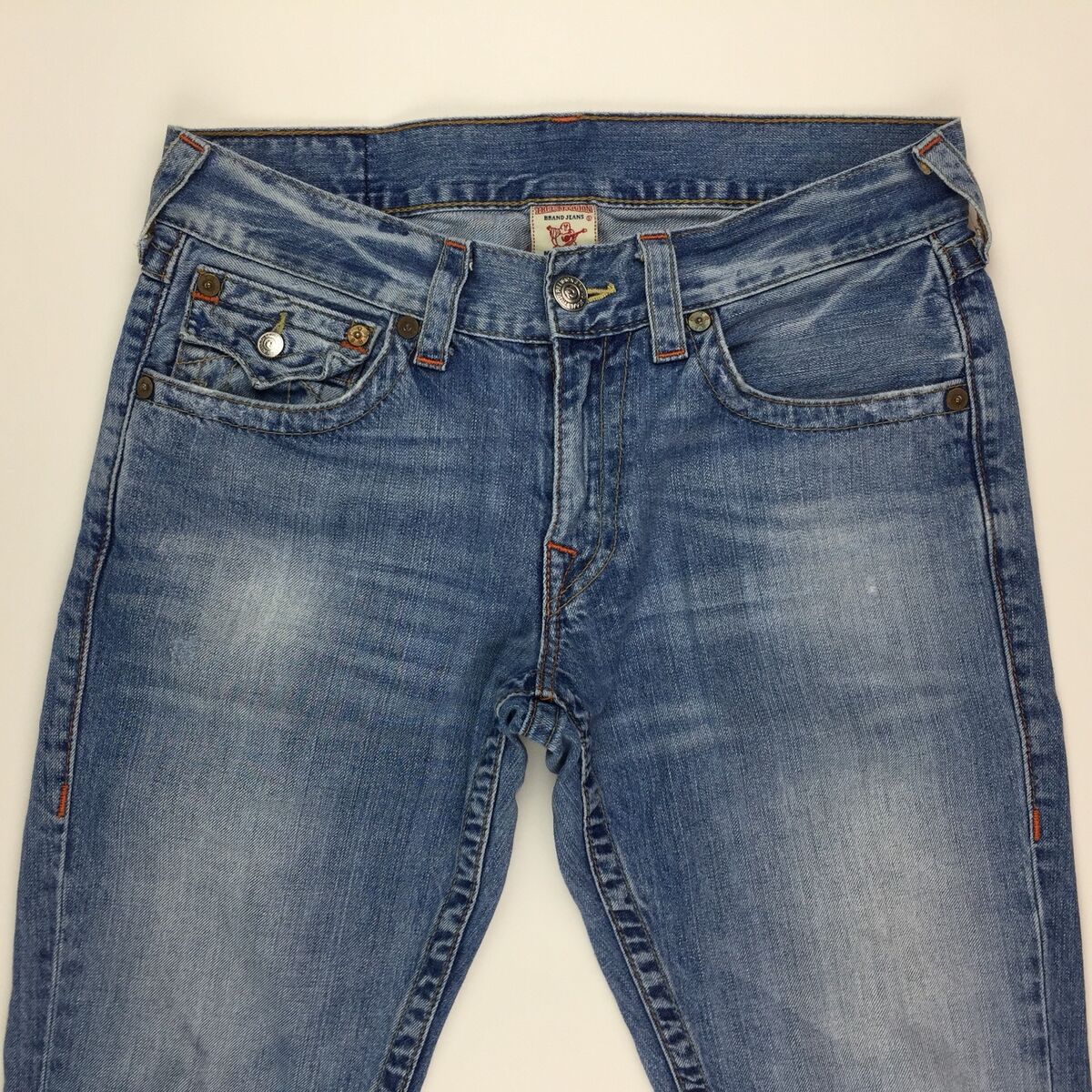 True Religion Men's Straight Leg White Tag Flap Pocket Jeans True Religion Men's Straight Leg White Tag Flap Pocket Jeans
