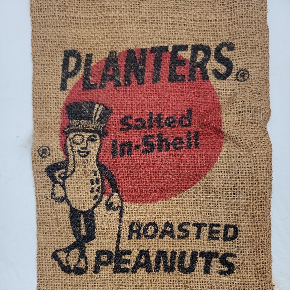 Planters Roasted Peanut MR. Peanut Burlap Bag 1lb 8oz Sack 15”X8