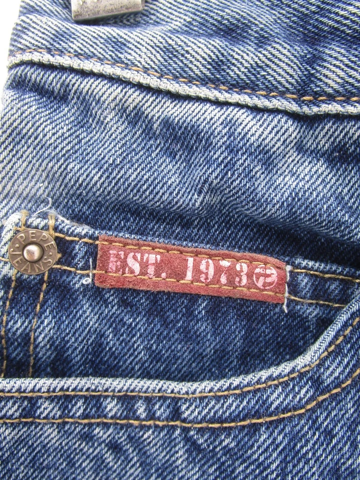 Pantalones de mezclilla vintage Pepe Jeans para niños 8 azules holgados sueltos hip hop grunge 24X24 * Foto 3 de 4