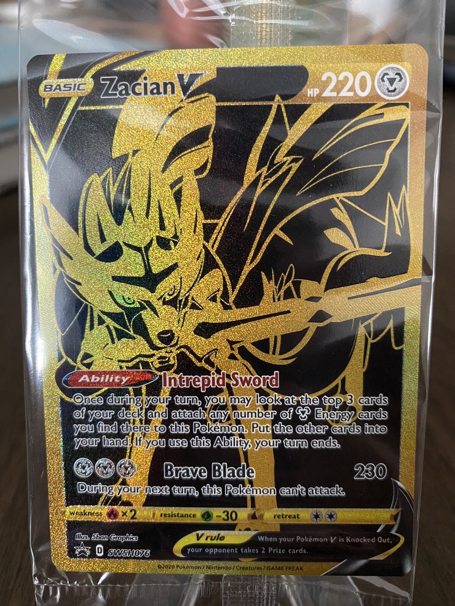 Pokemon Zacian V SWSH076 Gold Ultra Premium Promo NM MINT | eBay