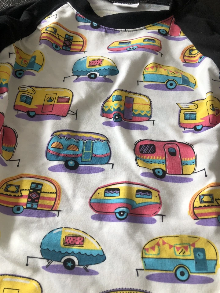 男孩精品手工 Raglan 袖复古拖车衬衫 Airstream 尺寸 4T — 第 2/4 张图片