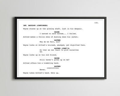 BATMAN BEGINS Screenplay POSTER! (up to 24'' x 36'') - Film - Movie - Bruce Wayne