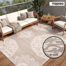 Tappeto esterno interno beige grigio fiori effetto sisal impermeabile cucina soggiorno