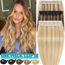 Invisible Piece Extensions One Piece 100 Remy Real Human Hair Balayage Wefted