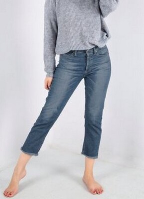 Please Jeans P66M Boyfriend Stretch Blue Denim Damen Hose Button Fly Slim Pants