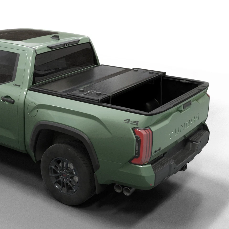 Cubierta rígida plegable para caja de camión |HTF027|Se adapta a Toyota Tundra 07-21 plataforma de 6' 7" Foto 2 de 4
